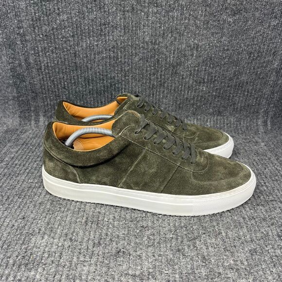 Mr Porter P Larry Forest Green Suede Casual Shoes Sneakers Low Top Italy Mens 12 - Picture 1 of 8